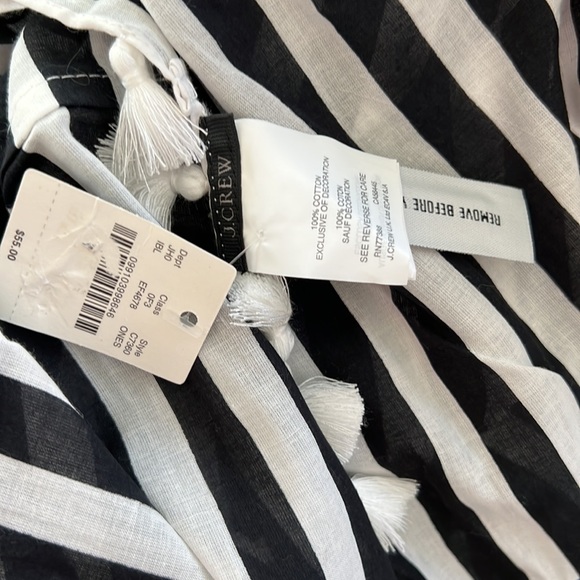 J Crew Striped Fringed Trimmed Infinity Scarf - Picture 6 of 7
